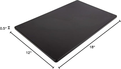 Thirteen Chefs Large 18 x 12 Black Plastic Cutting Board - 1/2" Thick HDPE for Restaurants and Professional Kitchens, NSF - Image 6