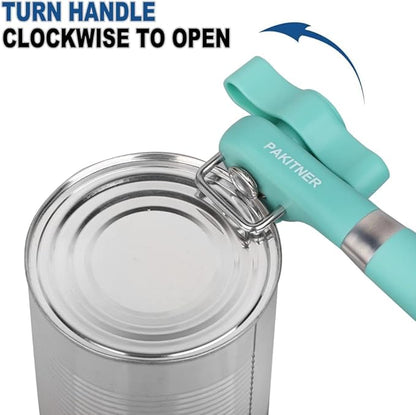 PAKITNER- Cut safe Manual can opener smooth edge - handheld Side cut can opener, Ergonomic Smooth Edge, Food Grade Stainless Steel Cutting Can Opener for Home, Kitchen & Restaurant, Green - Image 3