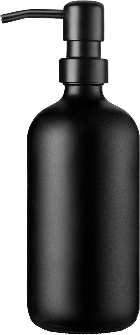GMISUN Black Soap Dispenser, 1 Pack Matte Black Bathroom Hand Soap Dispensers, 17 Fl Oz Dish Soap Dispenser for Kitchen with Rustproof Stainless Steel Pump, Modern Liquid Dishwashing Dispensers Bottle by GMISUN