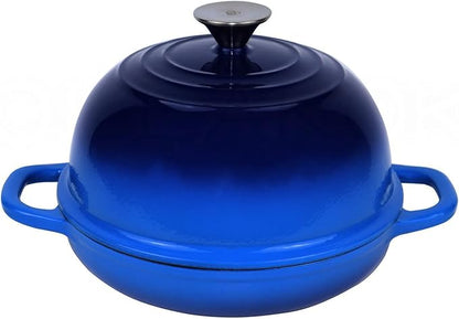 Dutch Oven for Bread Baking Bread Oven for Sourdough Bread Baking, Enameled Cast Iron Dutch Oven Pot with Lid 5 qt Cast Iron Bread Pan, Blue by OLLAKOK