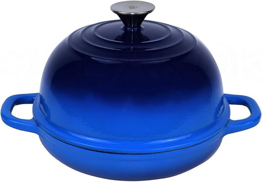 Dutch Oven for Bread Baking Bread Oven for Sourdough Bread Baking, Enameled Cast Iron Dutch Oven Pot with Lid 5 qt Cast Iron Bread Pan, Blue by OLLAKOK