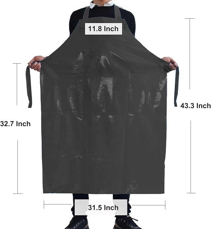 ELEBOX Waterproof Oil Proof Bib Apron Utility Apron Chemical Resistant Apron with Sleeve Work Apron Ultra Lightweight - Image 2