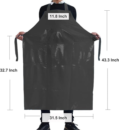 ELEBOX Waterproof Oil Proof Bib Apron Utility Apron Chemical Resistant Apron with Sleeve Work Apron Ultra Lightweight - Image 2