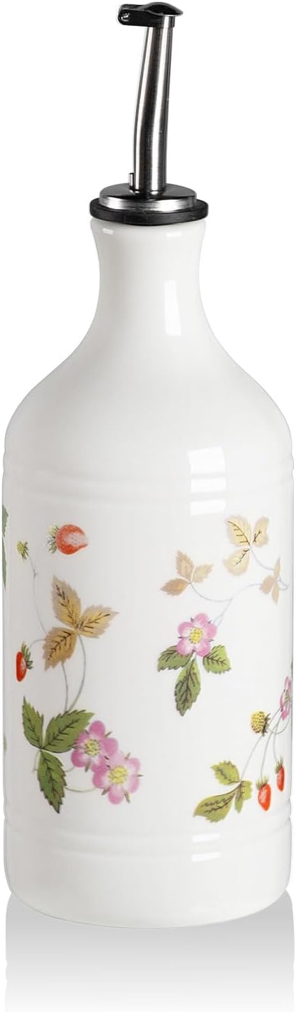 Sweejar Ceramic Olive Oil Dispenser Bottle for Kitchen, 15.5 Oz Relief Opaque Oil and Vinegar Dispenser Bottle with Spout, Suitable for Soy Sauce, Coffee Syrup, Liquids (Strawberry) by Sweejarco1949