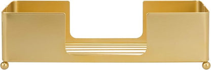 MyGift Gold Paper Towel Holder, Toilet Paper Towel Dispenser for Bathroom, C fold Paper Towel Holder Countertop for Commercial & Home Use, Modern Brass Finish Metal