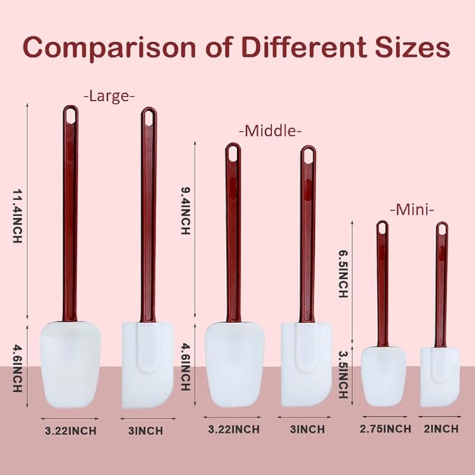 16.5 INCH Silicone Spatulas Heat Resistant Heavy Duty Rubber Spatulas Commercial Spatulas Set for Kitchen Use Silicone Cooking Utensils Sets of 2 - Image 5