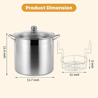 21.5 QT Stainless Steel Canning Pot with Lid, Rack & Canning Tools Set, Canning Supplies Kit Water Bath Canner for Beginner