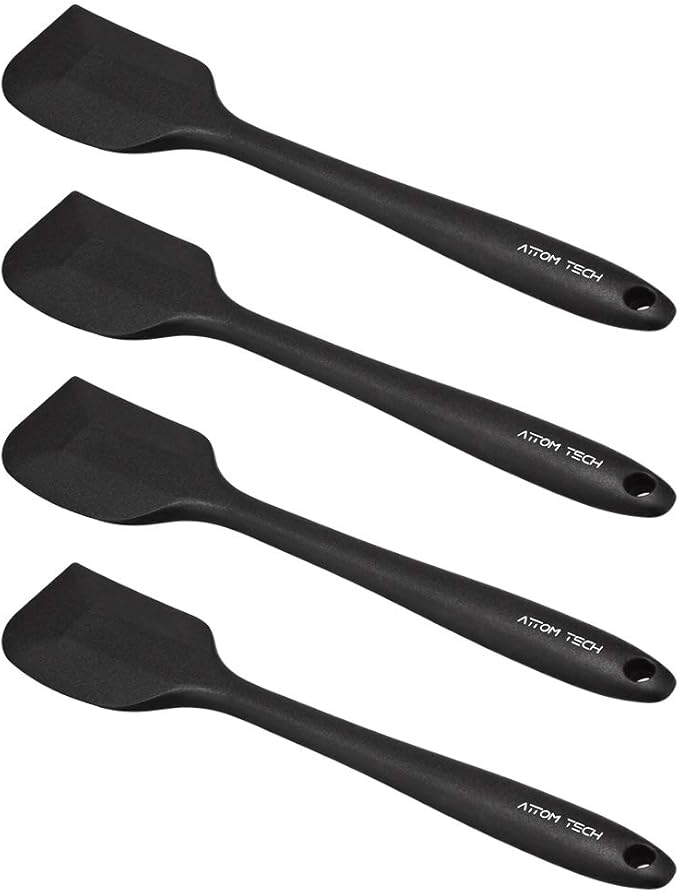 8 Inch Silicone Spatula Set, Food Grade High Temperature and Heat Resistant Spatulas, Dish-wash Safe, Rubber Kitchen Spatulas, Non-stick(Set of 4)
