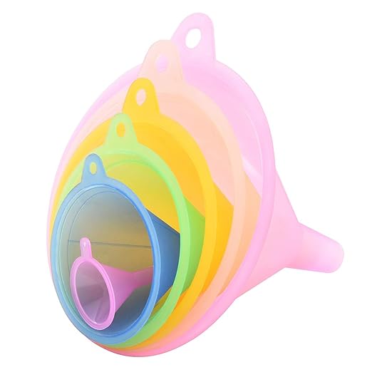 Delove All Purpose Plastic Funnel Set of 6 - Funnels for Kitchen Use Filling Bottles - Small Funnel Set- Mini/Small//Large - Food Grade and BPA Free by Delove