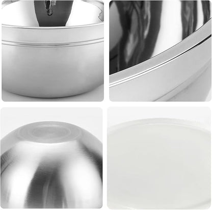 Mixing Bowls, 5Pcs Stainless Steel Mixing Bowl Set, Utensils for the Kitchen, Multifunctional, Stackable, Dishwasher Safe, 3.75L / 3.25L / 2.5L / 2L / 1.3L (With lid) - Image 5