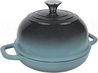 Dutch Oven for Bread Baking, Enameled Cast Iron Dutch Oven Pot with Lid, Bread Oven for Sourdough Bread Baking, Cast Iron Bread Pan, 5 qt Cyan - Image 4
