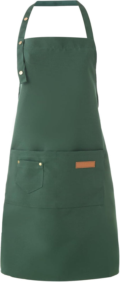 Tosewever Art Aprons for Women Painting Pottery Baking, Mens Buckle Straps Kitchen Apron with Pockets for Chef Cooking