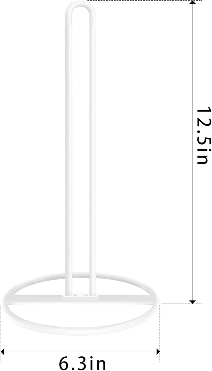 Paper Towel Holder Countertop, OBODING, Kitchen Paper Towel Stand Holder for Kitchen Organization and Storage, Paper Towel Holders for Standard and Large Size Rolls (White) - Image 2