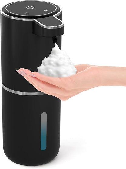 Automatic Foaming Soap Dispenser,Touchless Foam Soap Dispenser,12.8oz Rechargeabled Wall Mounted Smart for Bathroom and Kitchen Dish Soap,Easy for Toddlers(Black) by MTYGK