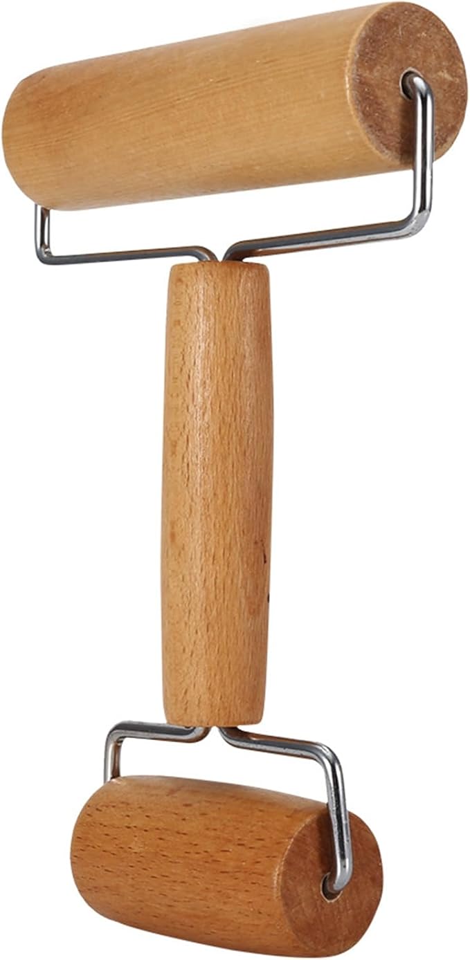 Small Rolling Pin, Pizza Dough Roller, Non Stick Wood Pastry Roller, Kitchen Wooden Rolling Pins for Baking Cooking Cookie Bread Tortilla Dumpling Fondant Clay (Style 1) - Image 2
