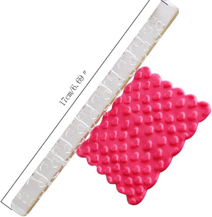 Rengue Acrylic Rolling Pin with 28 Patterns, Compliant Material Comfortable Grip, 6.3 by 0.4 Inch Lightweight for Dough and Pastry Number 3