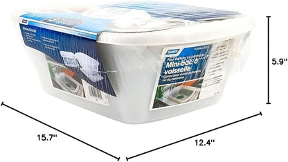 Camco 43517 White Sink Kit with Dish Drainer, Dish Pan and Sink Mat,Pack of 1
