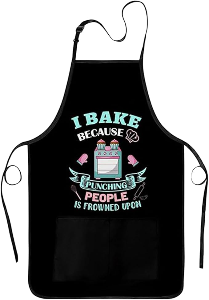 Funny Baking Apron for Women - Cute Cooking Aprons for Adults with 2 Pockets, Baking Supplies &Essentials for Home Bakers, Kitchen Apron Gifts for Mother's Day Birthday Christmas by Xmeden