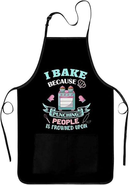 Funny Baking Apron for Women - Cute Cooking Aprons for Adults with 2 Pockets, Baking Supplies &Essentials for Home Bakers, Kitchen Apron Gifts for Mother's Day Birthday Christmas by Xmeden