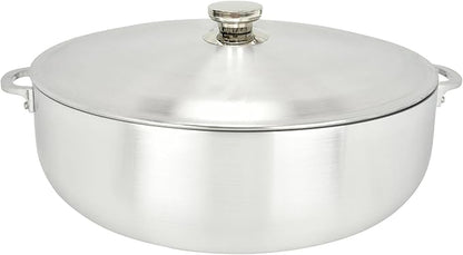 ALUMINUM CALDERO STOCK POT by Chef Pro, Durable Aluminum, Superior Cooking Performance for Even Heat Distribution, Perfect For Large/Small Groups, Riveted Handles, Commercial Grade, 28.4 Quart