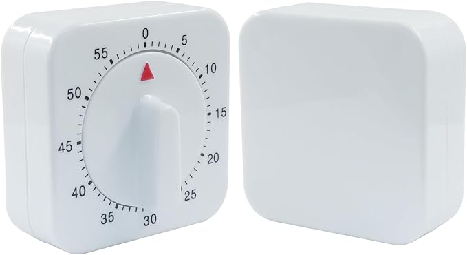 60 Minute Mechanical Kitchen Timer - Loud Alarm Visual Countdown Timer for Cooking, Baking, Homework, and Exercise - No Batteries Required(White) - Image 5