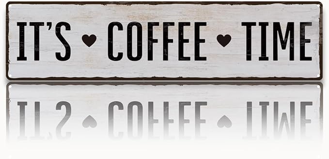 Coffee Metal Tin Sign, It's Coffee Time Sign, Home Kitchen Wall Decor, Farmhouse Decorations for Cafe, Coffees Station Decors, Decorative Metal Wall Signs 15.8x4 Inches by Unknown