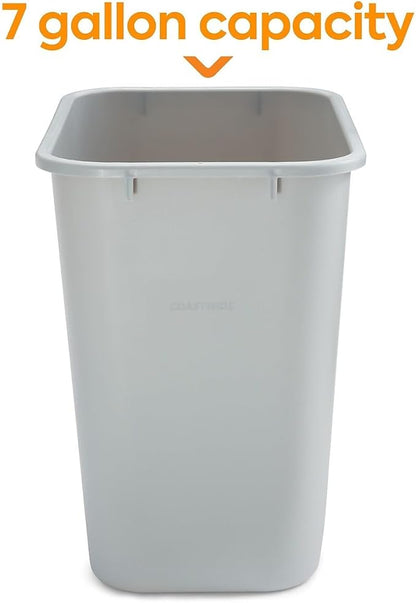 COASTWIDE Professional™ Indoor Trash Can Without Lid, Gray Soft Molded Plastic, 7 Gallon
