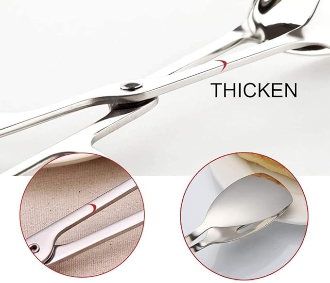 KEBE 2-PACK Serving Tongs for Cooking Buffet Party Catering, Thickening Food Serving Cake Bread Kitchen Salad Tongs, Stainless Steel - Image 6