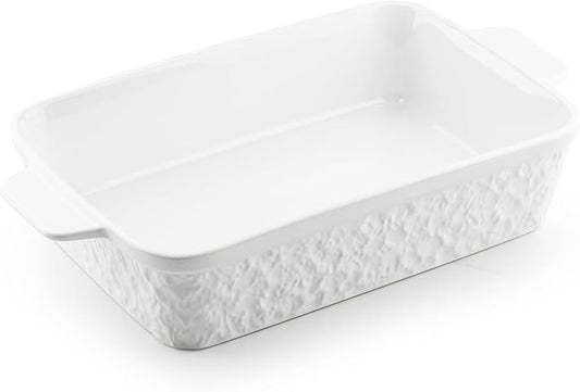 Dafuceramic Casserole Dish for Oven, 4.2 QT Baking Dish, 9x13 Large Porcelain Baking Pan, Durable Rectangular Lasagna Pan Deep with Handles, Microwave Oven Safe by Dafuceramic