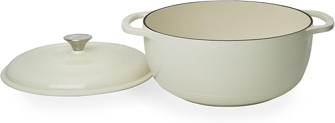 Mercer Culinary Enameled Cast Iron Round Dutch Oven, 6 qt., White - Image 2