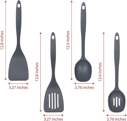 Glad Cooking Kitchen Utensils Set – 7 Pieces, Nylon Tools for Nonstick Cookware, Gray - Image 3