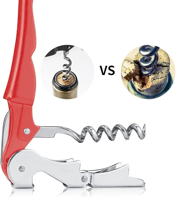 Professional Waiter Corkscrew Wine Openers Set(2PCS), Heavy Duty Stainless Steel Hinges Wine Key for Restaurant Waiters, Sommelier, Bartenders - Image 3