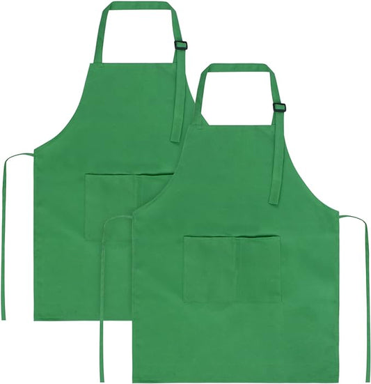 SINLAND Kids Apron with Pocket 2 Pack Children Chef Apron for Cooking Baking Painting