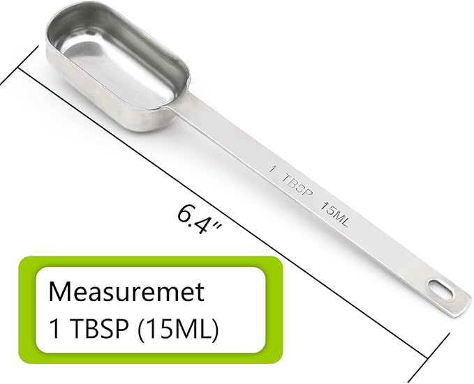 5PCS 1tbsp (3tsp, 15ml, 1/2oz) Single Measuring Spoon, Stainless Steel Long Handle Individual Teaspoons Only - Image 2
