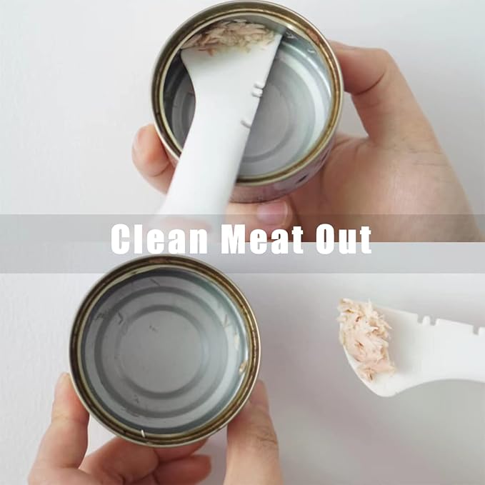 Meow&Woof Cover for Pet Can Food/Cat Wet Food Spoon/Lid for Dog Cans/Cute Paw Shape One Lid One Spoon Pack (Gray)