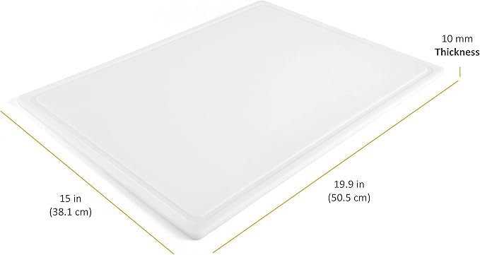 FARBERWARE Extra-Large Plastic Cutting Board, 15x20 Inch Dishwasher-Safe Chopping Board with Juice Groove, Non-Slip Surface, Durable, White - Image 3