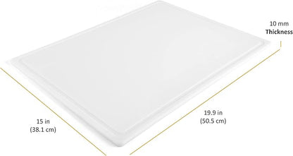 FARBERWARE Extra-Large Plastic Cutting Board, 15x20 Inch Dishwasher-Safe Chopping Board with Juice Groove, Non-Slip Surface, Durable, White - Image 3