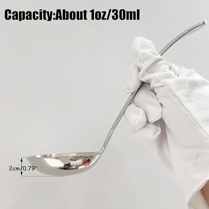Small ladle,Gravy Ladle,Soup Sauce 18/10 Stainless Steel 7.9‘’ Ladle (2 Pack,Silver). - Image 4