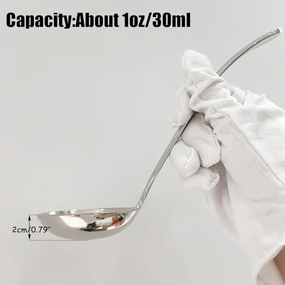 Small ladle,Gravy Ladle,Soup Sauce 18/10 Stainless Steel 7.9‘’ Ladle (2 Pack,Silver). - Image 4