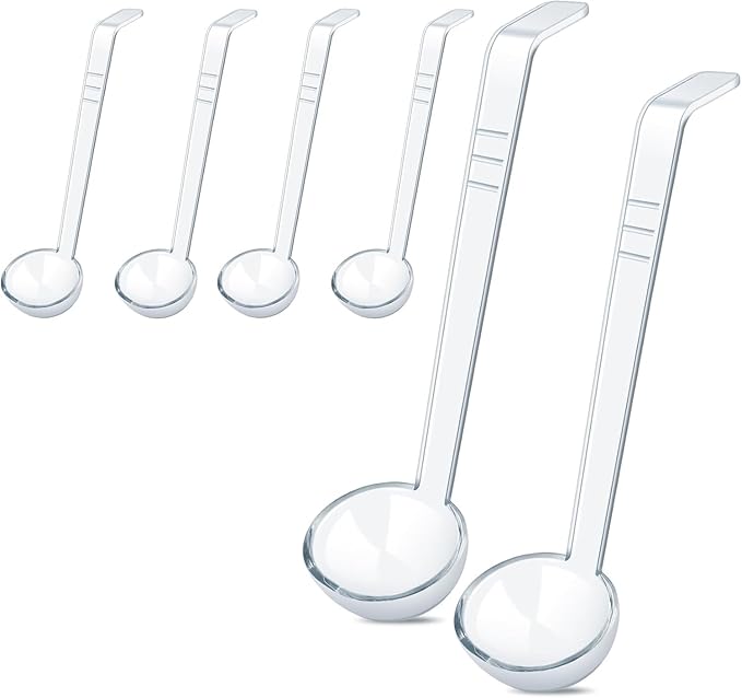 18 Pcs 1 Oz Small Ladle 7.87 Inches Mini Ladles for Serving Sauce, Soup, Dressing, Punch Bowl, Gravy, Cocktail, Fruit Juices – Clear Plastic Long Handle Ladles for Parties by Unknown