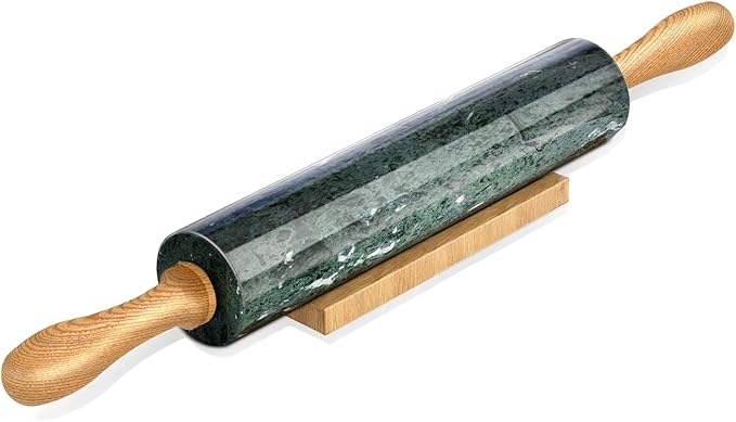 Koville Marble Rolling Pin, Non-Stick Stone Dough Roller, Rolling Pin for Baking,Pasta, Dumpling, Ravioli, Fondant,Pie Crust, Kitchen Baking Pastry Tools by Koville