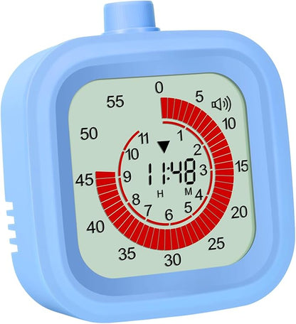 Digital Visual Timer 12hours Countdown countup Kitchen Timer Student Timer Gym Timer (Blue)