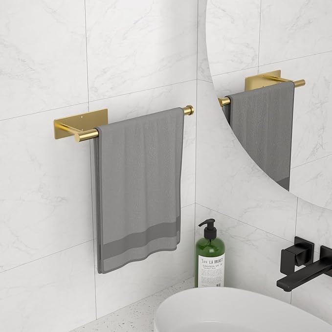 Paper Towel Holder Under Cabinet, Self-Adhesive,No Drilling, Stainless Steel, Wall-Mounted for Kitchen and Bathroom, Easy Install, Durable, Space-Saving, Ideal for Home, RV (Gold, 1 Pack) - Image 7