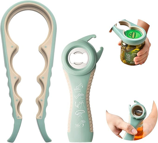 Bottle Opener for Arthritic Hand,Jar Opener for Old People, Children, Women, Those with Weak Hands,Multifunctional Kitchen Gadgets (A-Green) by GZLT