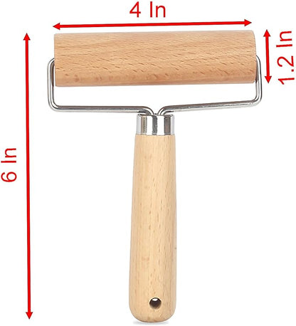 Roller Rolling Pin, 4 Inch Wood Rolling Pin for Kneading the Dough of Baking Bread, Pizza, Cookie, Noodles (M) - Image 2