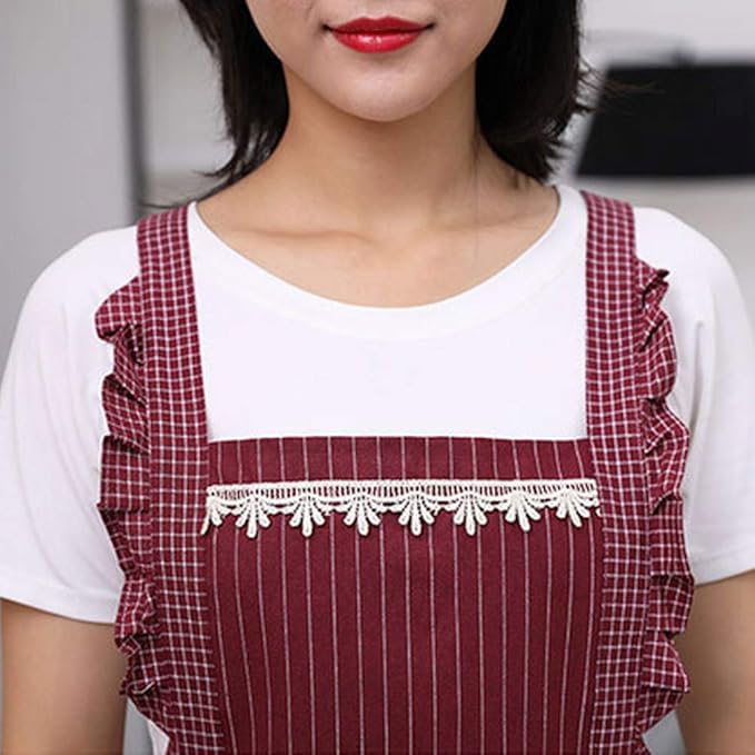 Cute Apron for Women with Pockets, Comfortable Kitchen Apron, Perfect for Cafe Shop, Baking, Gardening, Cooking.