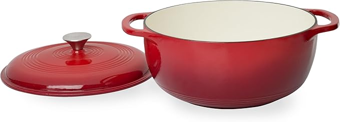 Mercer Culinary Enameled Cast Iron Round Dutch Oven, 6 qt., Red - Image 2