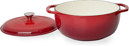 Mercer Culinary Enameled Cast Iron Round Dutch Oven, 6 qt., Red - Image 2