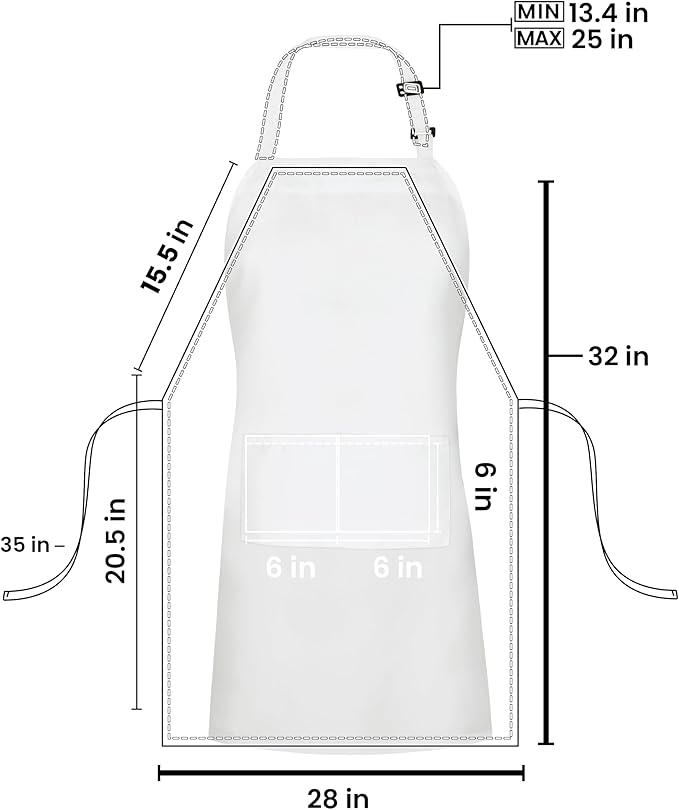 Utopia Kitchen 10 Pack Bib Apron Adjustable with 2 Pockets, Water and Oil Resistant, Cooking Kitchen Chef Apron for Women Men - Image 2