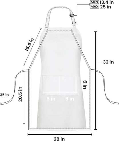 Utopia Kitchen 10 Pack Bib Apron Adjustable with 2 Pockets, Water and Oil Resistant, Cooking Kitchen Chef Apron for Women Men - Image 2